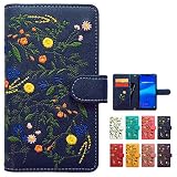 Google pixel 8a 専用 ケース カバー ボタニカル 花 刺繍 手帳型ケース 手帳型カバー スマホケース スマホカバー ピクセル 花柄 ネイビー