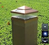 2 Pack Garden Sunlight Plastic Copper 6x6 Outdoor 5 LED 78lumens Solar Light Post Cap Light [並行輸入品]