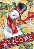 Toland Home Garden Candy Cane Snowman 12.5 x 18-Inch Decorative USA-Produced Garden Flag [並行輸入品]