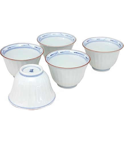 Amazon | 伊万里焼 太郎左右衛門窯 ひび梅デザイン湯飲み 7個セット