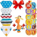 Best Baby Bib Set by NinoStar Complete Bandana Drool Bibs ,1 Stuffed Giraffe Plush Toy 12 Monthly Mi