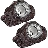 GreenLighting Solar Outdoor Garden LED Rock Spot Lights (Dark Brown, 2 Pack) [並行輸入品]