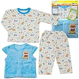 2017年 秋冬 アンパンマン ニットキルト ベスト付き 長袖パジャマ Anpanman サックス◇90cm