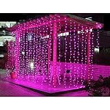 【PSE認証済み】AGPtek 3MX3M/300LEDLEDイルミネーションライト 防水国際基準IP44　8種類の点滅パターンカーテンライト　複数連結可 コントローラ付き 日本語取扱書付き クリスマ