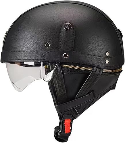 Amazon.co.jp: WXFMDT 半キャップ 和風 軽量半帽 人工皮革 半ヘル格納