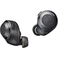 オーディオテクニカ ATH-CKS50TW BK ワイヤレスイヤホン bluetooth / ワイヤレスイヤホン ノイズキャンセリング 重低音 / 最大約50時間再生 /イヤホン20時間再生 / 通話品質強化 /ノイズキャンセル/ヒアスルー/低遅延モ