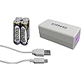 クオリティトラストジャパン 単三乾電池式4本タイプ充電器 USB出力+microUSBケーブル1m付き ホワイト QX-002WH
