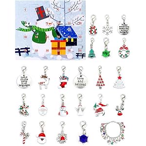 24個のアドベントクリスマスチャームカレンダー、2020年の女の子のためのアドベントカレンダー、Diyクリスマスアドベン…