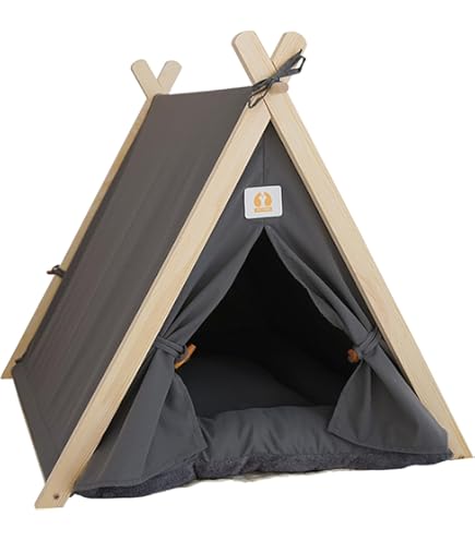 Amazon | カインズ(CAINZ) ペット用テント ティピー グレー | カインズ