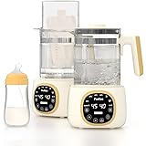 Feekaa 調乳ポット 哺乳瓶 消毒 ミルクウォーマー 電気ケトル ガラス ケトル 1.3L 調乳器具ミルク 保温 ボトル滅菌器 ミルク加熱 離乳食 ヒーター 温度調整機能/24時間の保温機能/空焚き防止 ポット湯沸かし 電子ケトル コーヒー/紅茶