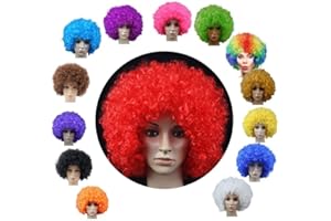 WinJapan アフロ かつら ウィッグ コスプレ 変装グッズ スポーツ 観戦 応援 日本代表 ハロウィン (レッド)