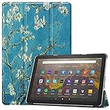 For Fire HD 10 / Fire HD 10 Plus 2021年発売 第11世代 ケース Fire HD 10 2021 カバー 【Jinmdz】軽量 薄型 耐衝撃 傷防止 PU レザー スマートカバー ハード 背面 三つ折り スタンド オートスリープ ウェイクアップ 機能 Fire HD 10 Plus 2021 対応 スマートケース