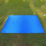OUTRY Waterproof Multi-Purpose Tarp - Tent Stakes Included - Blue - S - 4.9ft x 7.2ft / 1.5m x 2.2m,