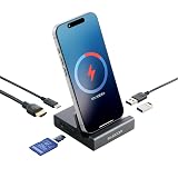 エレコム ドッキングステーション 6-in-1 USB-C スマホスタンド型 充電 HDMI 4K/60Hz USB-A×2 USB-C×1 HDMI(4K60Hz) SD＋microSD グレー DST-P060BPGY