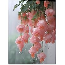 ピンク　ピンクのお花 壁掛けアート 絵画 花の絵 フラワーアート Amazon.co.jp: 絵画 枝にぶら下がっているピンクの花インテリア