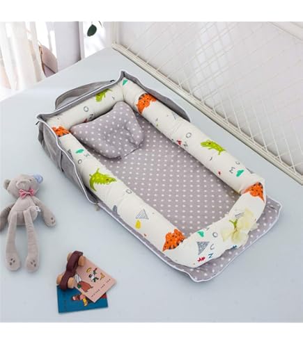 Amazon | Luddy ベビーベッド 新生児 枕付き ベッドインベッド