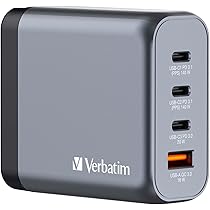 Verbatim(バーベイタム) PD140W対応【海外使用対応】 チャージャー AC充電器 USB x4ポート装備 (USB-C x3、USB-A x1)32203 次世代素材GaN 61IZHF-eNQL._AC_UL210_SR210,