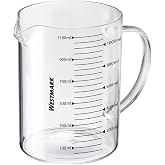 Westmark Glass Measuring Jug - Ideal for Measuring Ingredients in Baking and Cooking, Microwave Safe, Temperature Resistant,