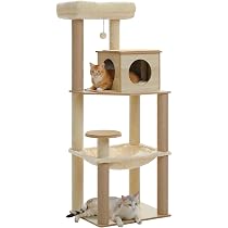 Amazon | PETEPELA（ペテペラ）キャットタワー 大型猫用 木製 スリム