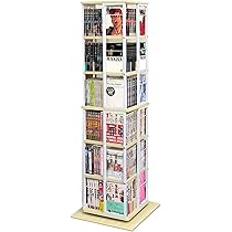 Amazon｜ottostyle.jp 回転式 本棚 スリム 大容量 4面 360度回転