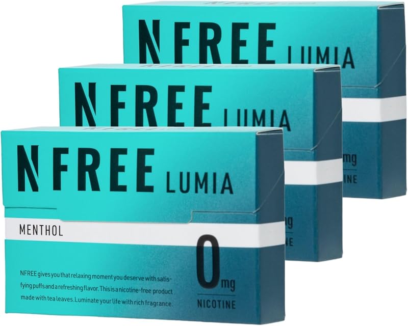 NFREE LUMIA 電子タバコ 加熱式タバコ 禁煙 ニコチンゼロ ニコチン0 イルマ互換 フレーバー エヌフリー ニコチンレス vape イルマi ルミア 禁煙パイポ タールニコチンゼロ メンソール 3箱