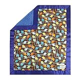 My Blankee Helicopters Brown Cotton Blanket Minky Dot Electric Blue 14'' X 17'' [並行輸入品]