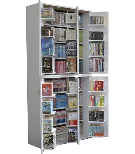 Amazon｜スライド本棚 幅90 全段B6 スライド式 コミック収納 奥行34 高