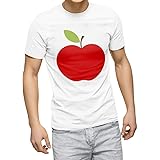 Amazon りんご リンゴ 林檎 野菜 果物 筆絵 イラスト カラー おもしろ Tシャツ 半袖 Tシャツ カットソー 通販