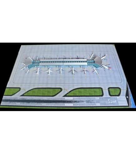 ①GJARPTB2 空港ターミナルビル　②GJAPS006 専用マット　セット GeminiJets 空港ジオラマ ターミナルビルセット（No.2） 1/400