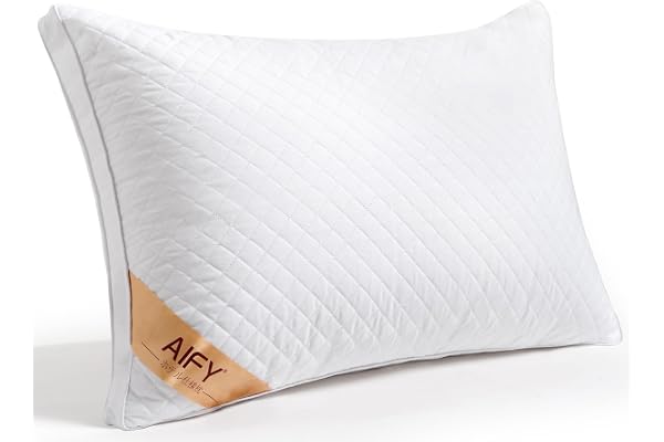 AIFY 枕 高級ホテル仕様まくら 43×63×高さ16cm (1個入り) 快眠 首が痛くならない 立体構造 ふわふわ 寝心地良い 横向き寝 仰向け寝 洗える 抗菌 通気性 ホワイト