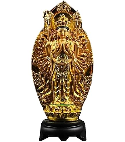 Amazon｜仏像 木彫り 置物 観音像 千手観音 黄楊（ツゲ）木製彫刻 風水