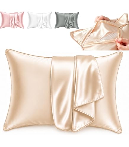 Amazon｜Zimasilk 100%ピュアシルク枕カバー1枚 髪と肌の健康に 両面19