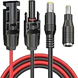 Cleqee 16AWG 1.9m ソーラーパネルから8mmアダプターケーブルDC8mmコネクター DC5.5x2.5mmコンバーター付き DC7909変換アダプター DC5525付属 ポータブルバックアップ ソーラー発電機用 太陽光発電用機器・部材