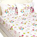 Disney Minnie Mouse Bowtique Garden Party 54" x 75" Full Sheet Set [並行輸入品]