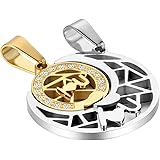 [ＪＥＷＥＬＲＹＷＥ] 大切な人や，彼氏・彼女へのプレゼント:ファッション アクセサリー 3ペア(6個) メンズ レディース ネックレス,恋愛 カップル バレンタインデー,太陽 月,ステンレス,カラー:ゴールド(金);ブラック;シルバー(銀)