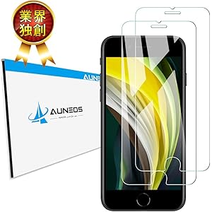 『iPhone SE 第2世代 (2020)独創設計改良』AUNEOS iPhone SE (第二世代) フィルム iPhone SE 2020 専用設計 ガラスフィルム 日本製旭硝子材 触感タッチ対応 iphone 8/7/6兼用 硬度9H 指紋防止 高通過率 高光沢 透明 アイフォン SE 二世代 強化ガラス(2枚入り)