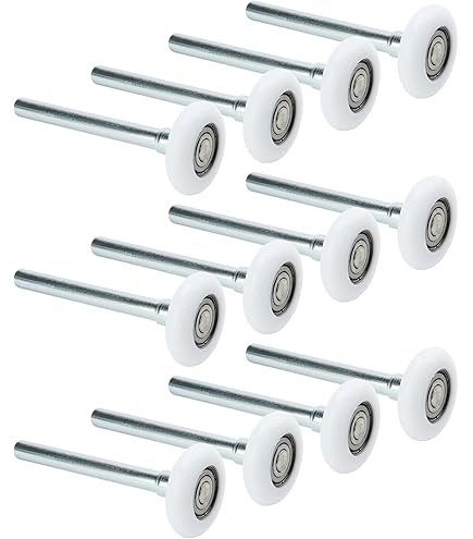 Funtery White Nylon Garage Door Rollers - 12 Pack Quiet Replacement Wheels