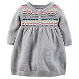 Carters Baby Girls' Fair Isle Knit Dress (9 Months, Grey) by Carter's
