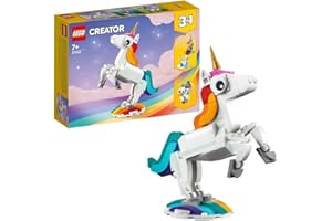 LEGO Creator Magical Unicorn 31140 Building Toy Set (145 Pieces) Features Unicorn, Seahorse and Peacock Buildable Models; Mythical Creatures for Kids Aged 7+ Who Love Building and Imaginative Play