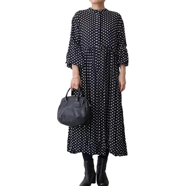 Amazon.co.jp: [かぐれ] 『2サイズ展開』ドット2WAYワンピース BLACK 1