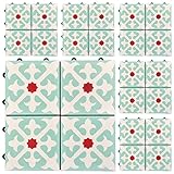 ジョイントセメントタイル イルフェボン アイボリー&ブルー 30cm角 6枚セット 14CM301-6