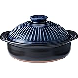 銀峯陶器 菊花 土鍋 萬古焼 (6号 / 瑠璃/一人用/ひとり鍋) 『テーブルを華やかに彩る次世代土鍋』おしゃれ 直火