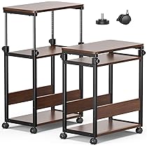 Amazon.co.jp: 【幅35×奥行60×高さ67.5～95cm】パソコンワゴン 昇降式