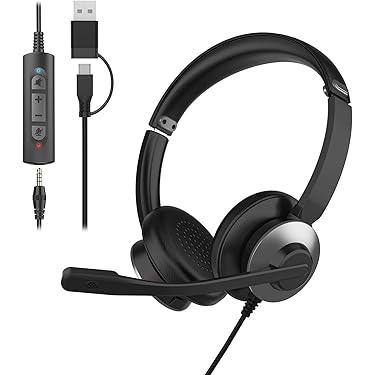 新品 プロ用 高音質 首掛け 有線ヘッドセット 3.5mmジャック USB付き 新品 プロ用 高音質 首掛け 有線ヘッドセット 3.5mmジャック USB