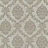 Beacon House 495-69059 Tennyson Taupe Shimmer Damask Wallpaper [並行輸入品]