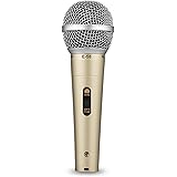Fujirec フジレック ダイナミックマイク XLR フォンケーブル ボーカル 有線 ハンドマイク ナレーション カラオケ DTM スイッチ付き 単一指向性 (ゴールド)