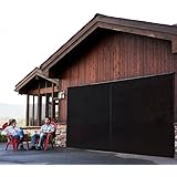 Amazon ガレージドアスクリーン 車ドアネット メッシュガレージスクリーンカバーキット ガレージドアカーテン 虫や蚊をブロック 16ft W X 7ft H ブラック Skm 16x7 網戸