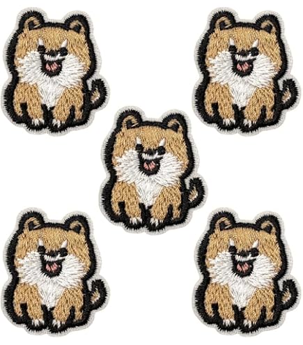 ポメラニアンワッペン【見本】犬ワッペン 犬刺繍 アップリケ ワッペン