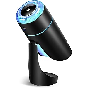 Joyhouse 加湿器 卓上 USB充電式 (UVライト除菌&上下90°調整) アロマ 加湿器 超音波式 除菌 次亜塩…