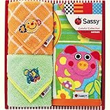 ウォッシュタオル & ミニタオル2P Ａ／ブルー＆オレンジ